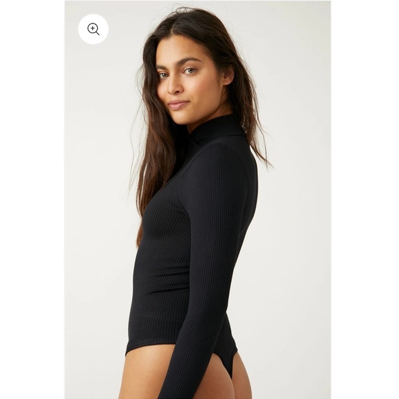 Free People Tops - Free People Intimately XYZ Recycled Black Ribbed Turtleneck Bodysuit NWT